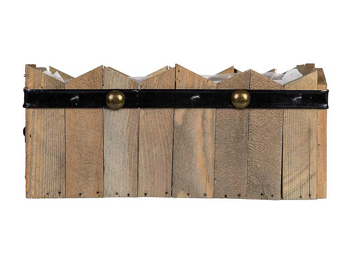 Cesto rectangular de madera azul 24x15x9/10.5h cm