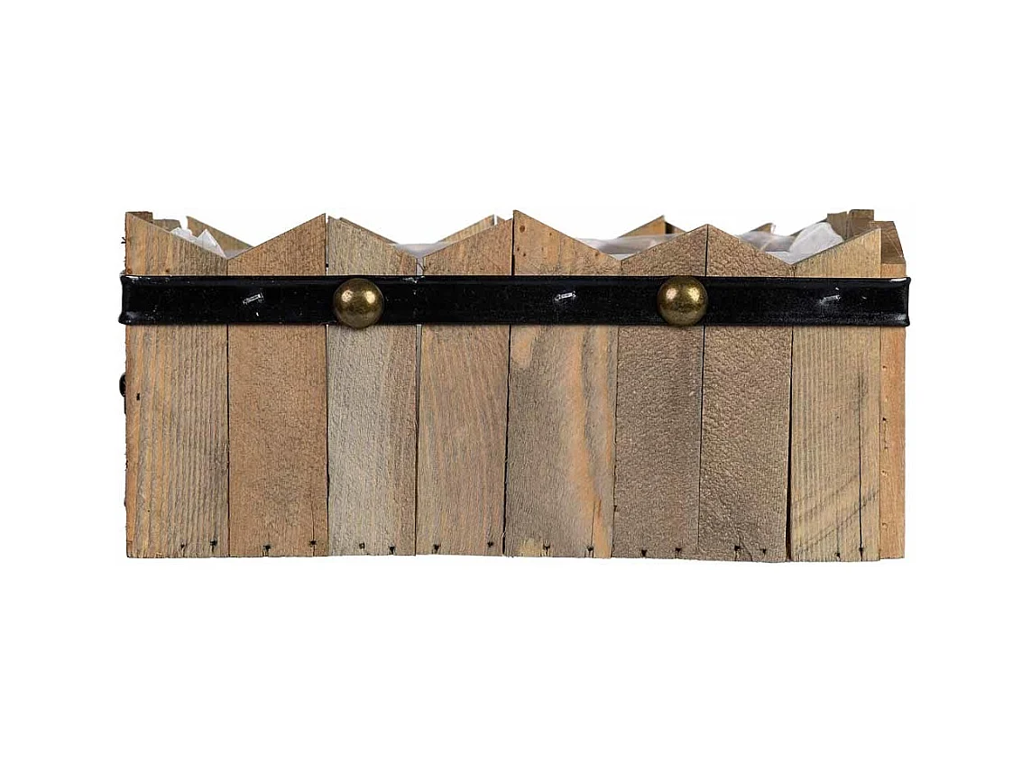Panier rectangulaire en bois bleu 24x15x9/10,5h cm