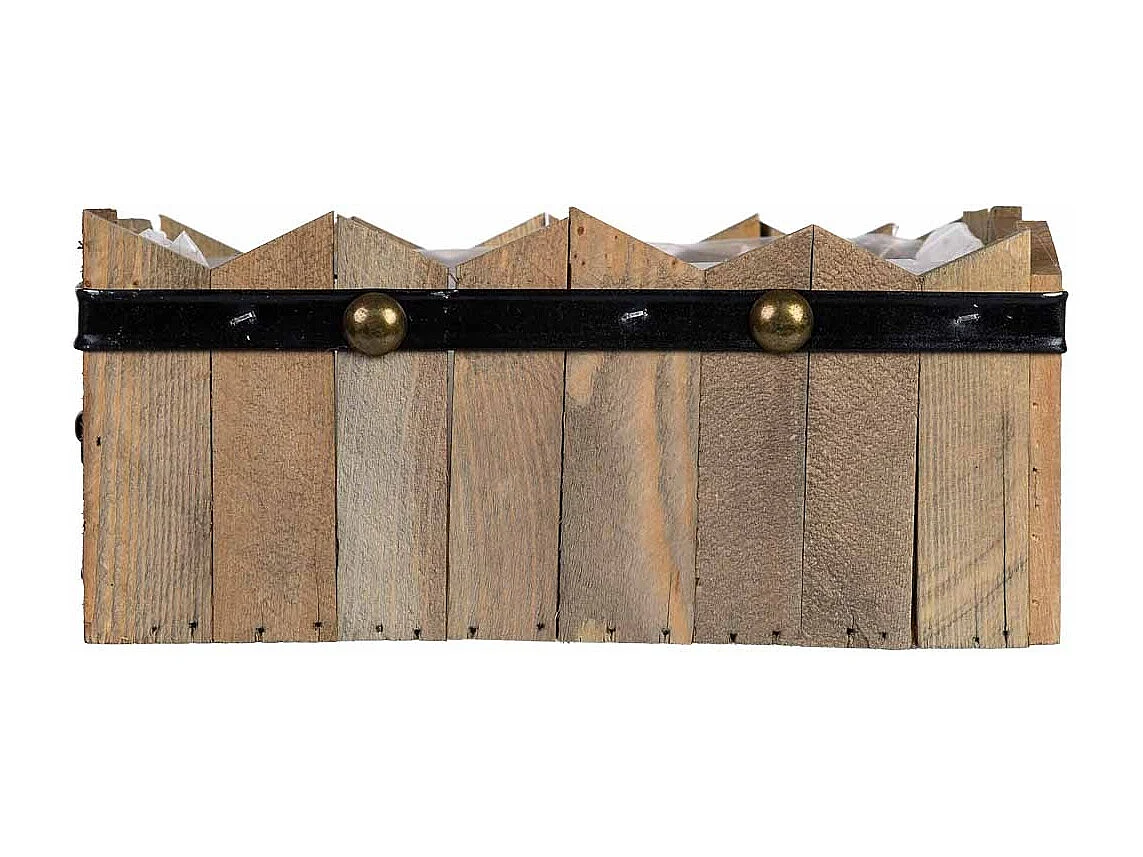 Panier rectangulaire en bois bleu 24x15x9/10,5h cm
