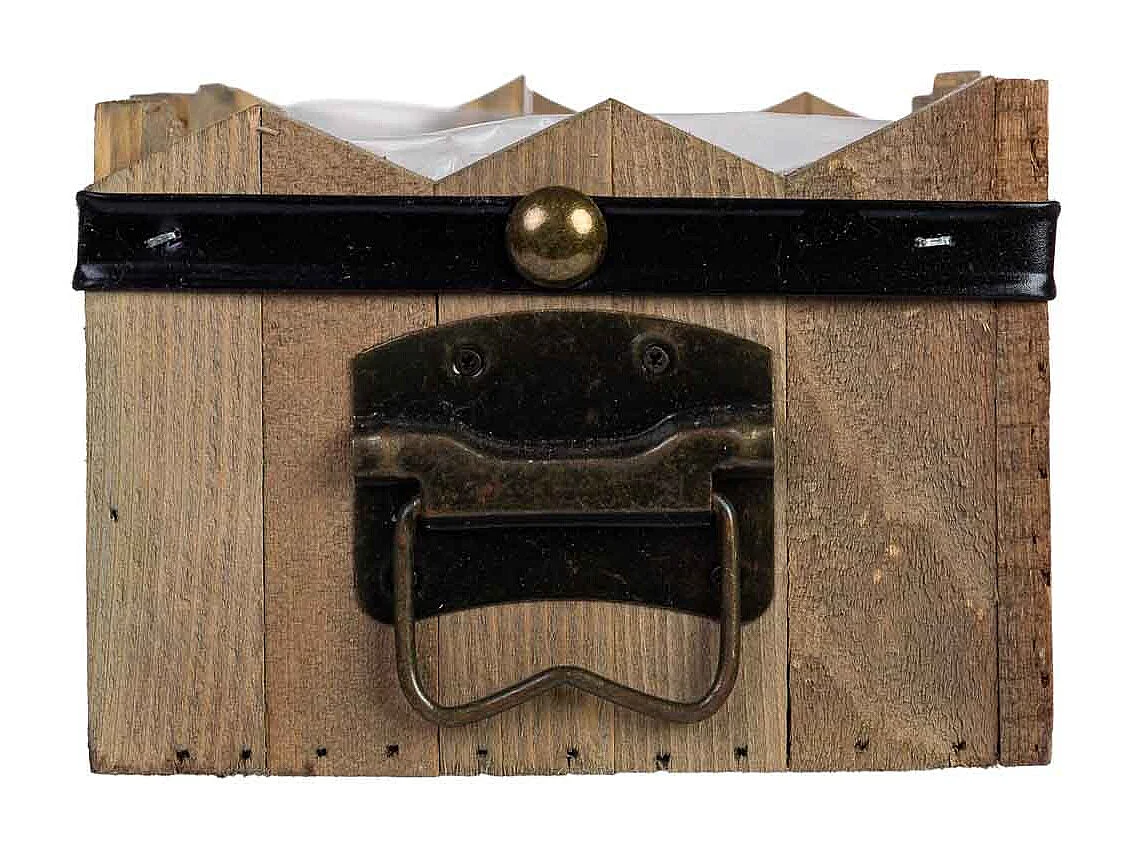 Panier rectangulaire en bois bleu 24x15x9/10,5h cm