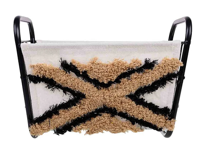 Aufbewahrungskorb aus Metall und Stoff 31x18x17/23h cm