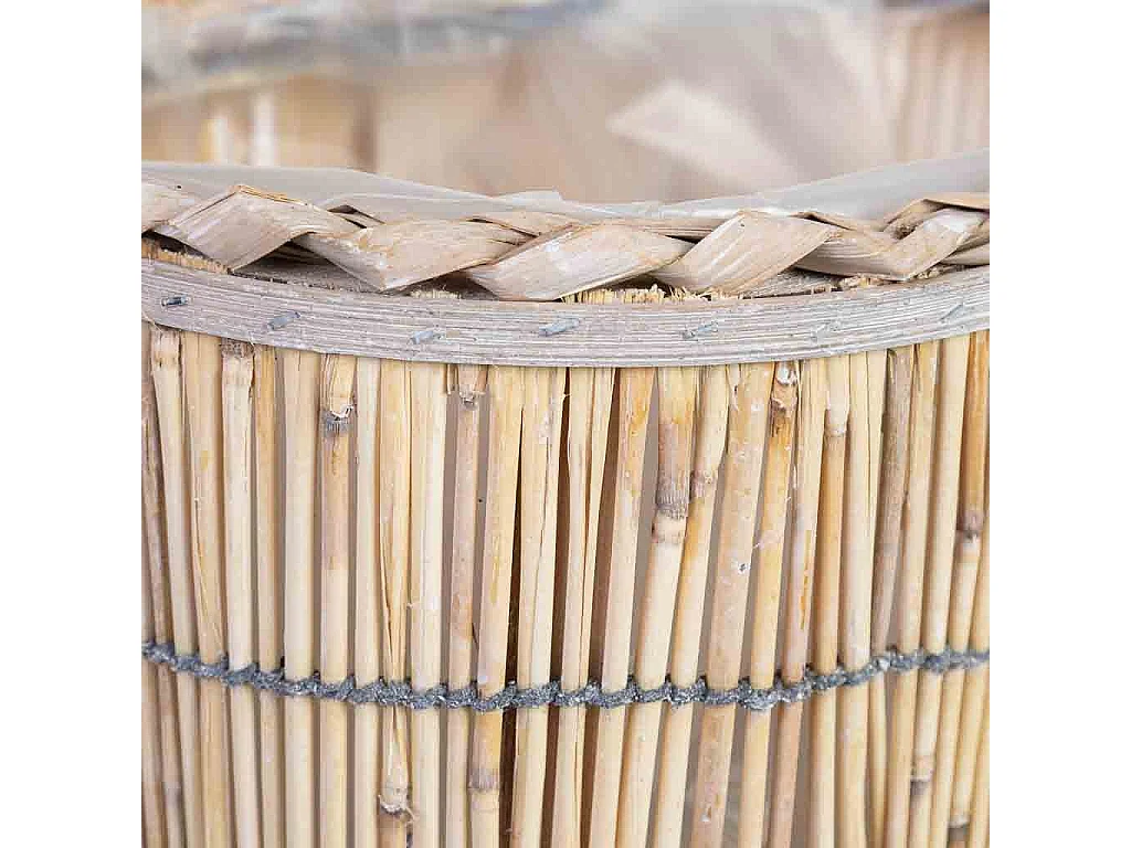 Panier ovale en bambou marron 28x19x14h cm