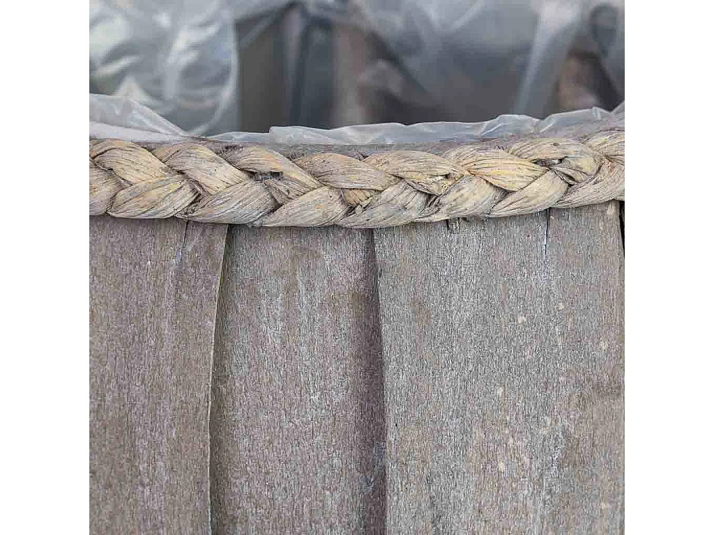 Cesto redondo de madera azul 20x20x12h cm