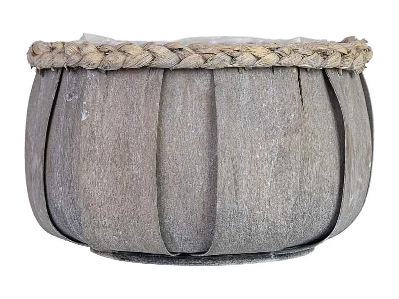 Cesto redondo de madera azul 20x20x12h cm