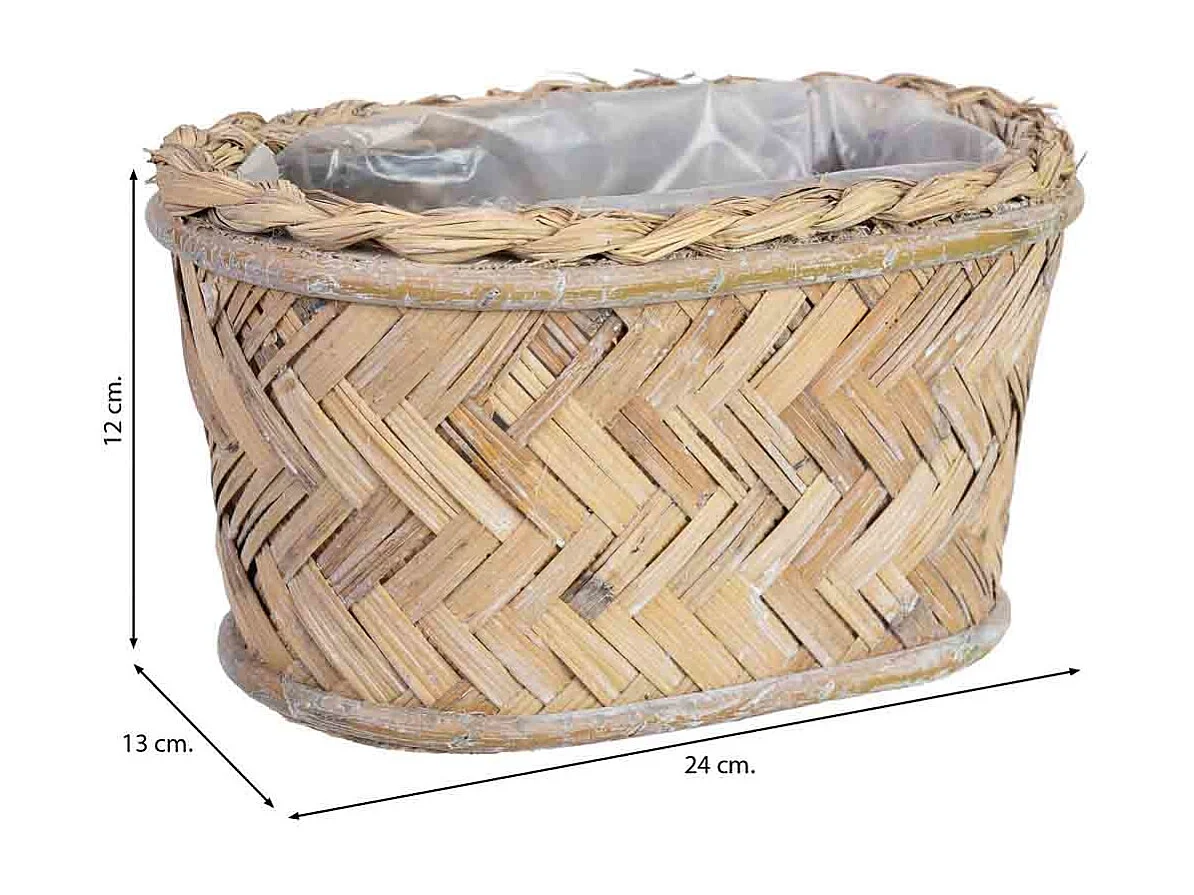 Panier ovale marron 24x13x12h cm