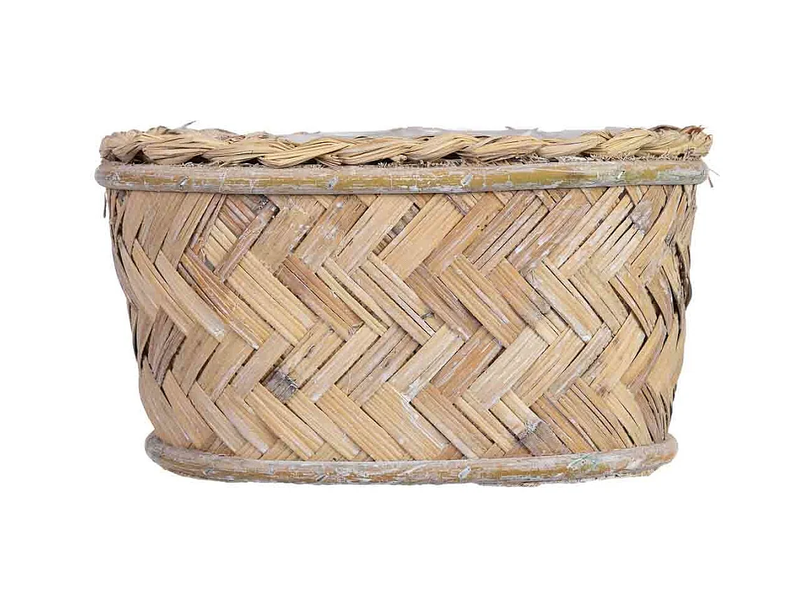Cesto oval castanho 24x13x12h cm