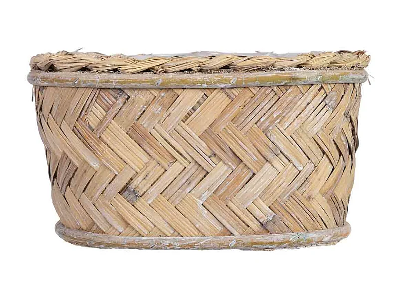 Cesto ovalado marrón 24x13x12h cm