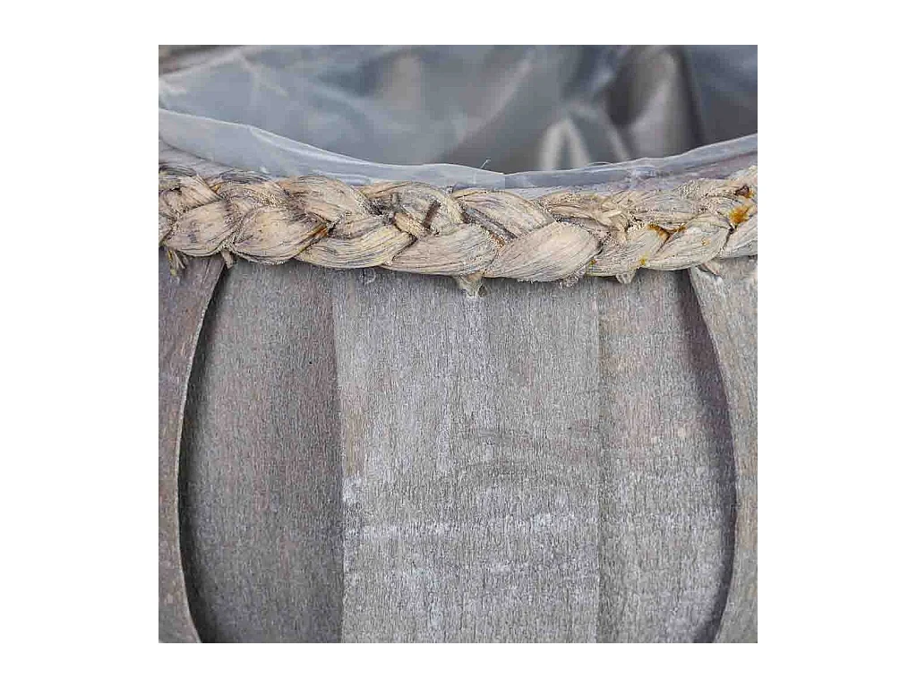 Panier ovale en bois bleu 25x17x11h cm