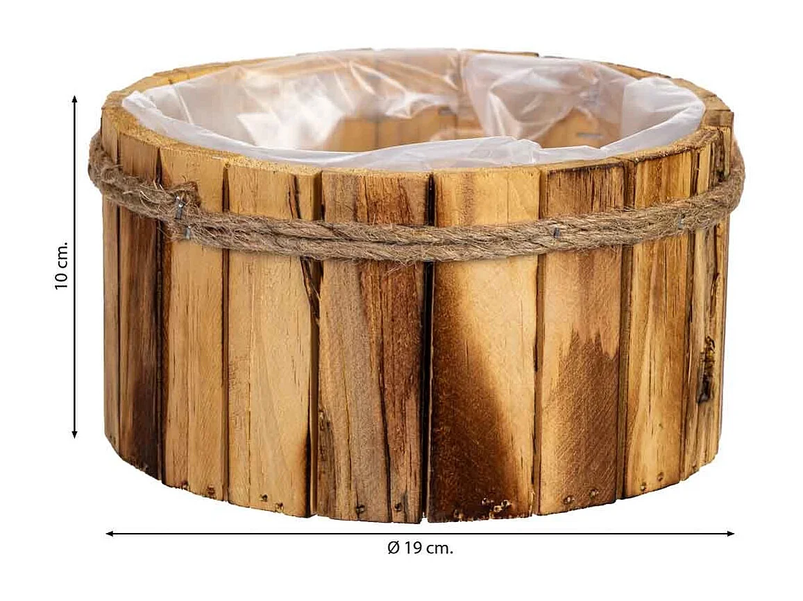 Panier rond en bois 19x19x10h cm