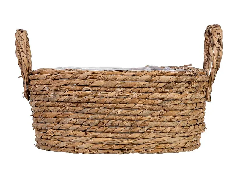Cesto de corda oval com pegas 31x21x13h cm