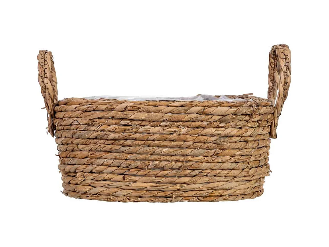 Cesto de corda oval com pegas 31x21x13h cm