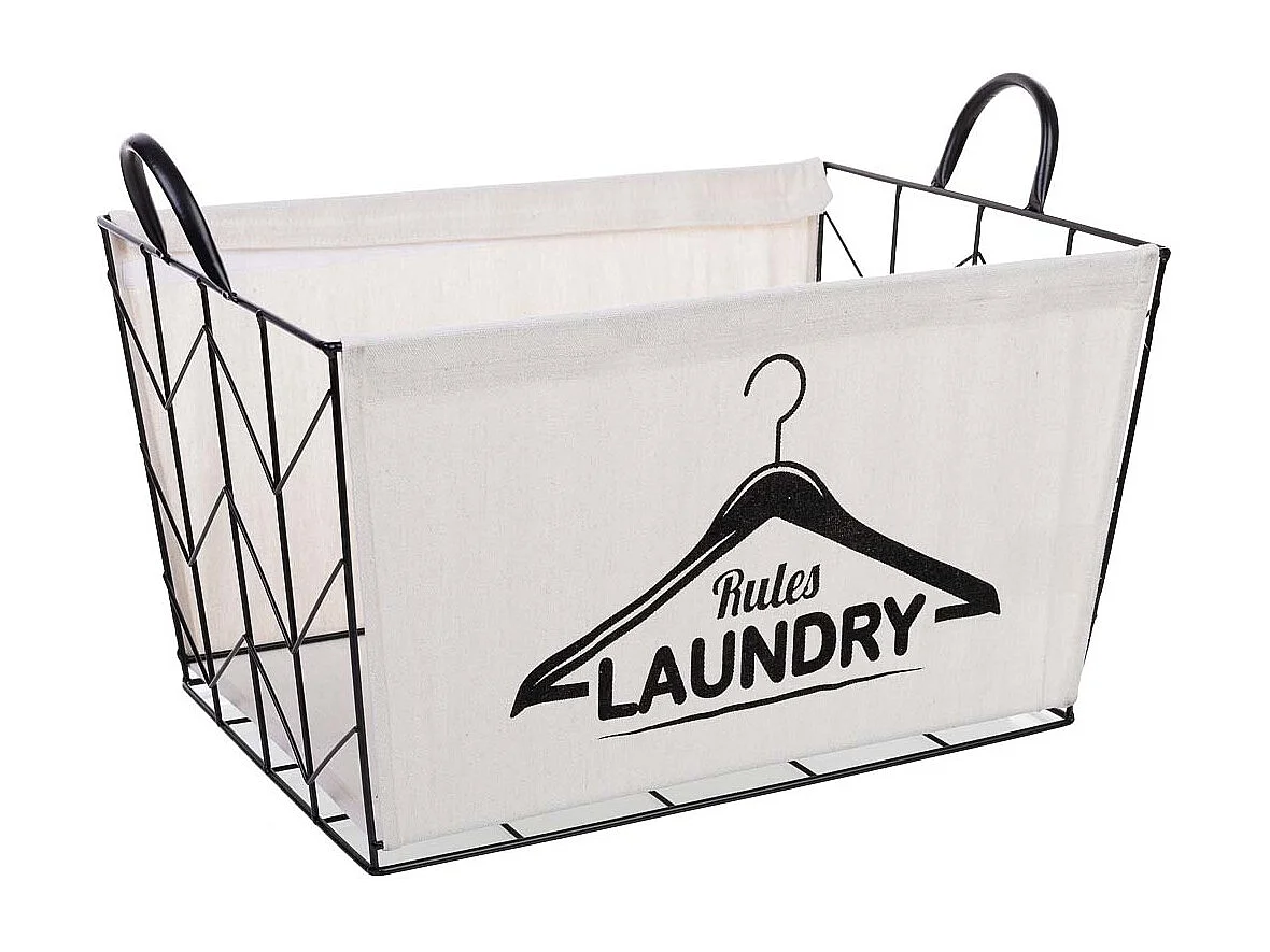 Metal and fabric storage basket