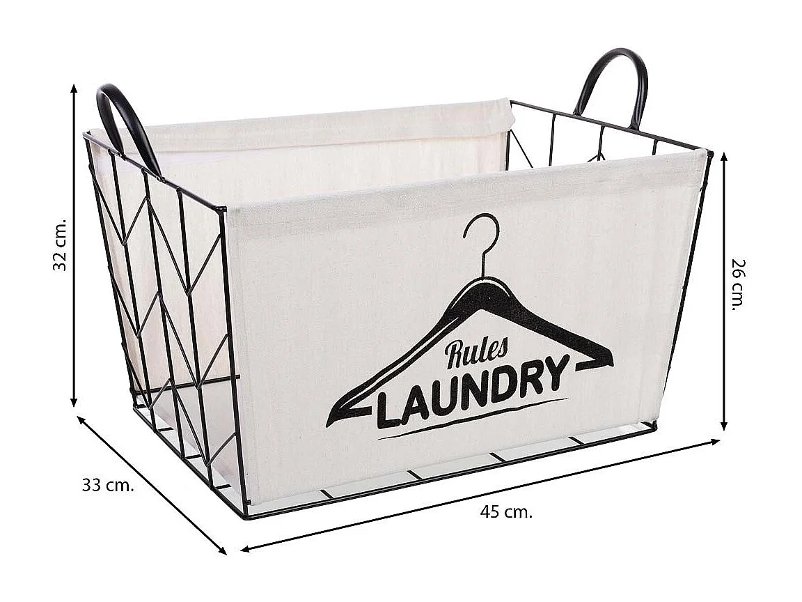 Metal and fabric storage basket