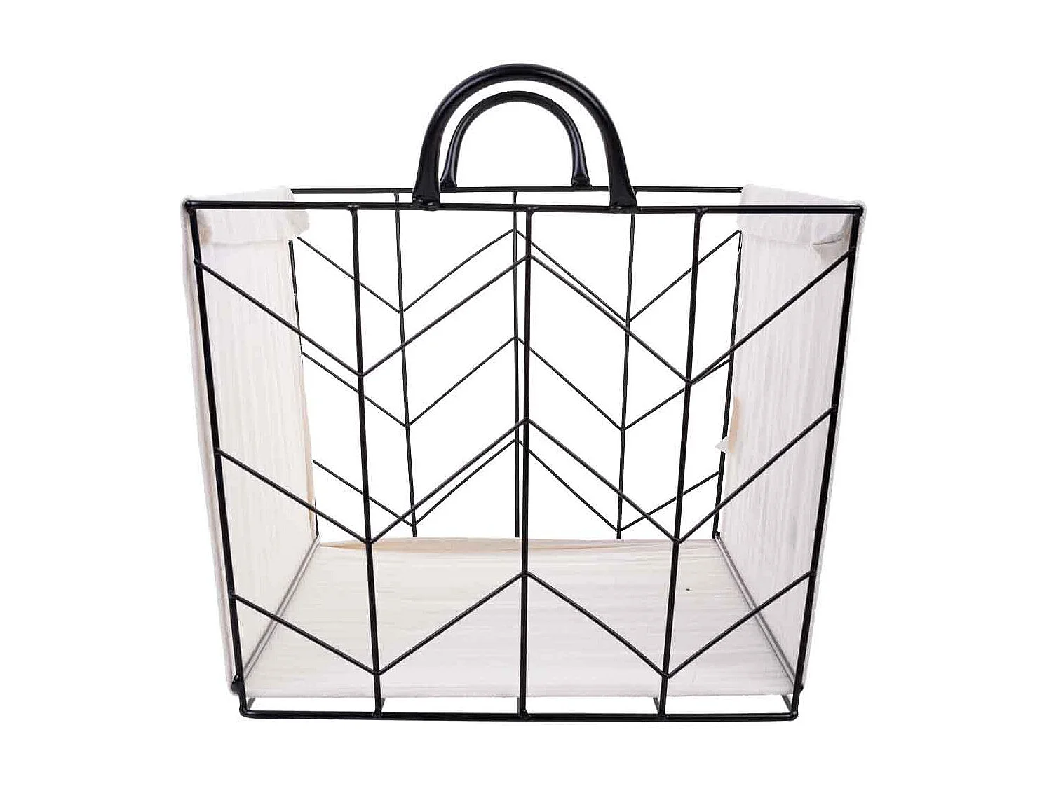 Cesto in metallo e tessuto 45x33x26/32