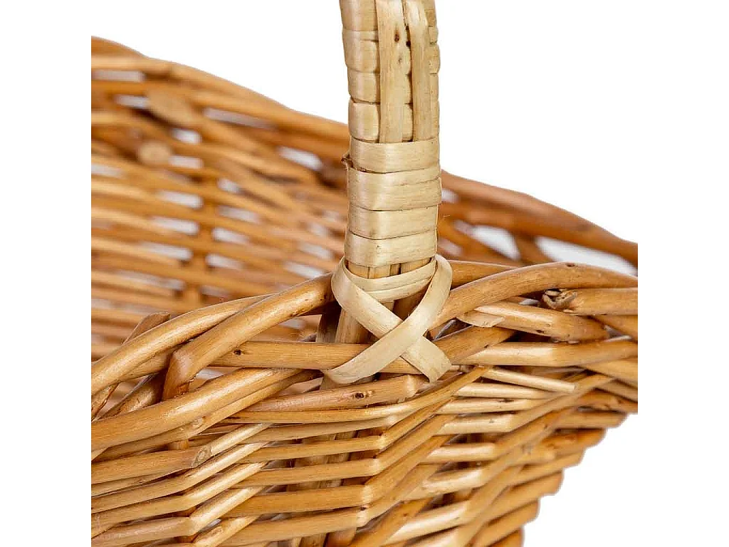 Cesta de mimbre marrón 24x18x8/11/22h cm