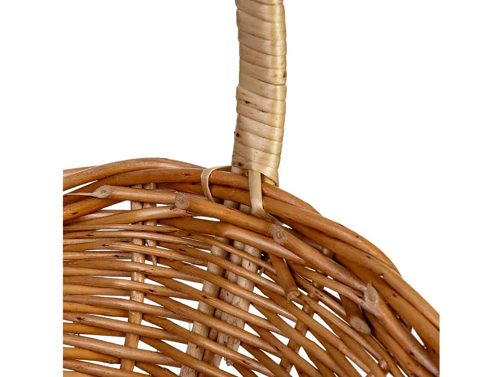 Cesta de mimbre marrón 24x18x8/11/22h cm