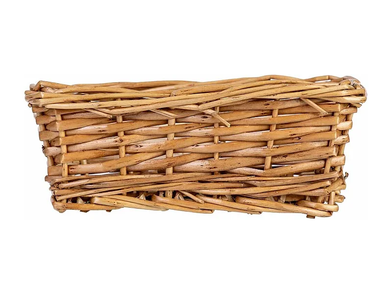 Cesto retangular em vime castanho 20,5x13,5x7,5h cm