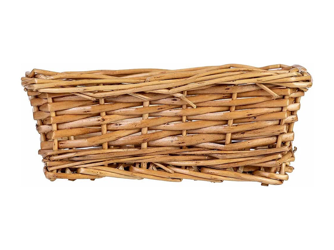 Panier rectangulaire en osier marron 20,5x13,5x7,5h cm