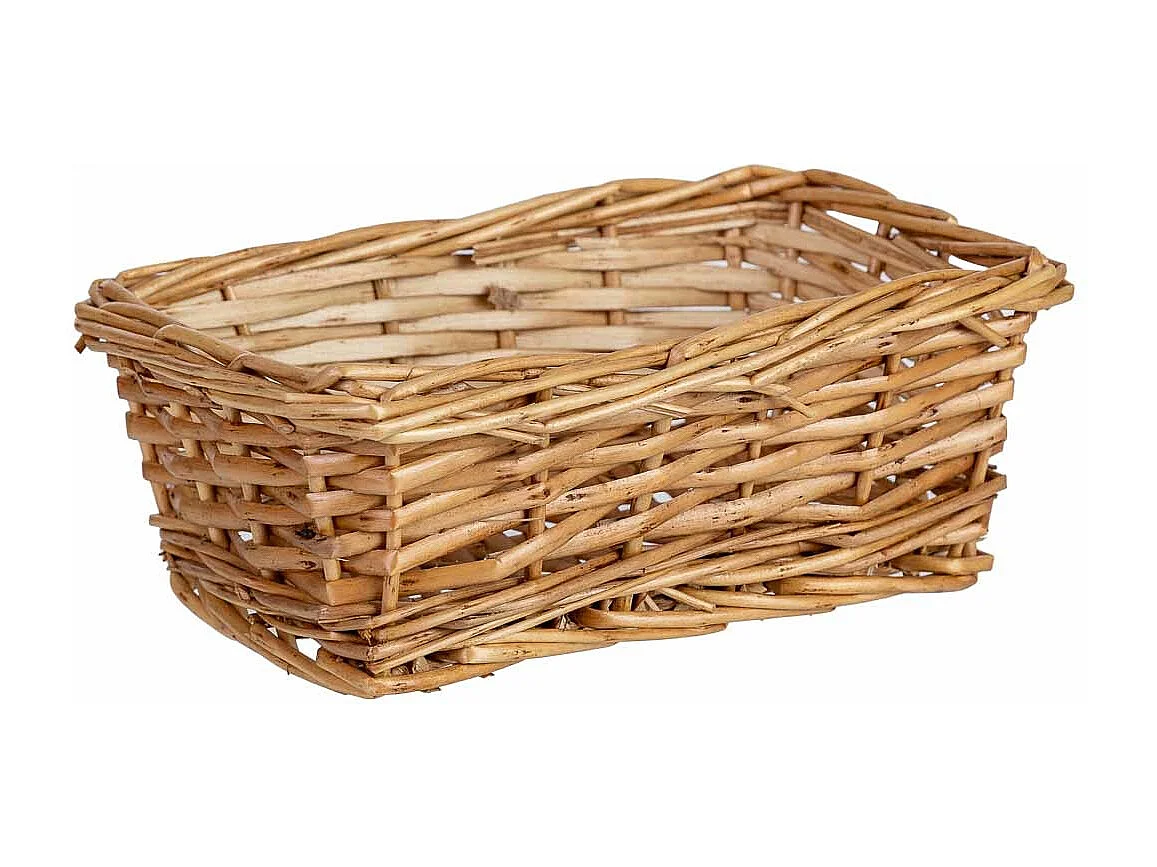Cesto retangular em vime castanho 20,5x13,5x7,5h cm