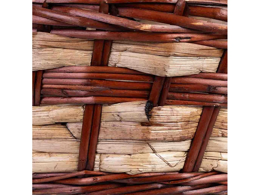 Lot de 3 paniers en osier marron 34x34x15h/37hh - 28x28x14h/32hh - 23x23x12h/28hh