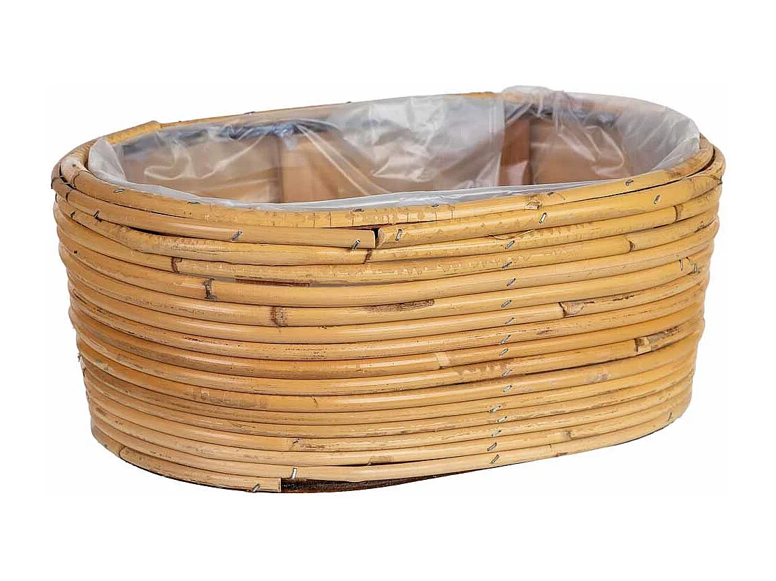 Cesto oval em bambu 30x21x12h cm