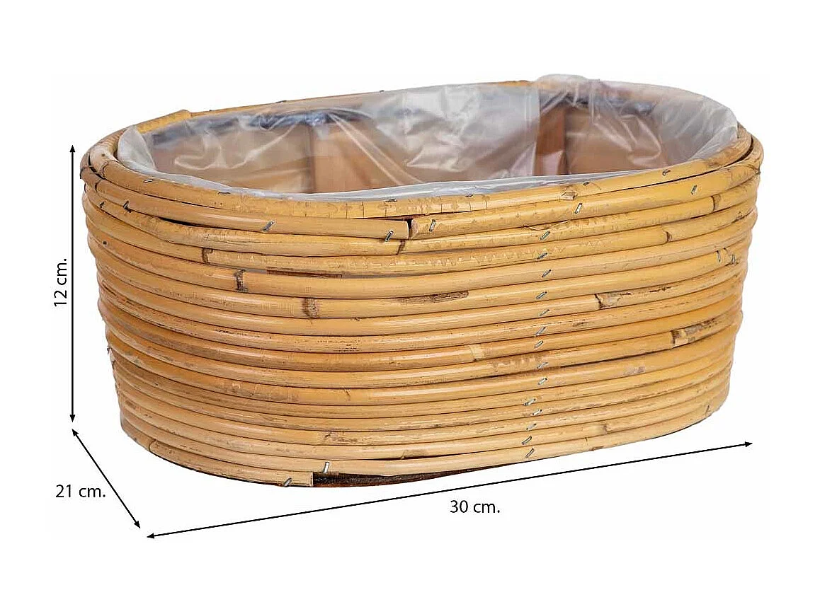 Cesto oval em bambu 30x21x12h cm