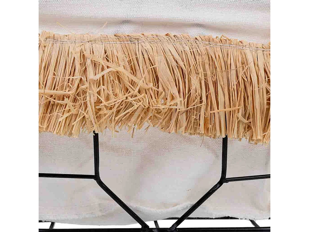 Cesto de armazenamento de metal e tecido 30x18x14/21