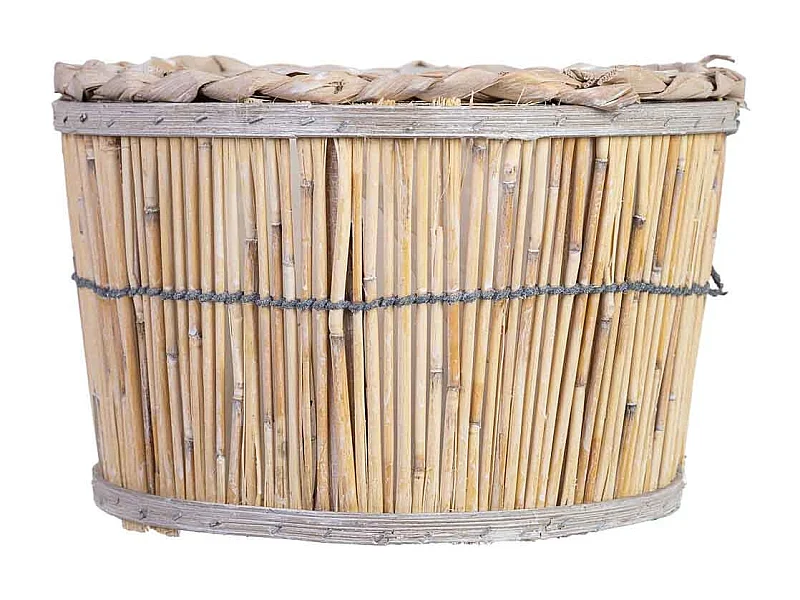 Panier rond en bambou marron 24x24x14h cm