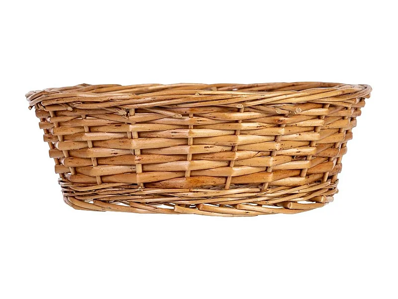 Panier rond en osier marron 24x24x7,5h cm