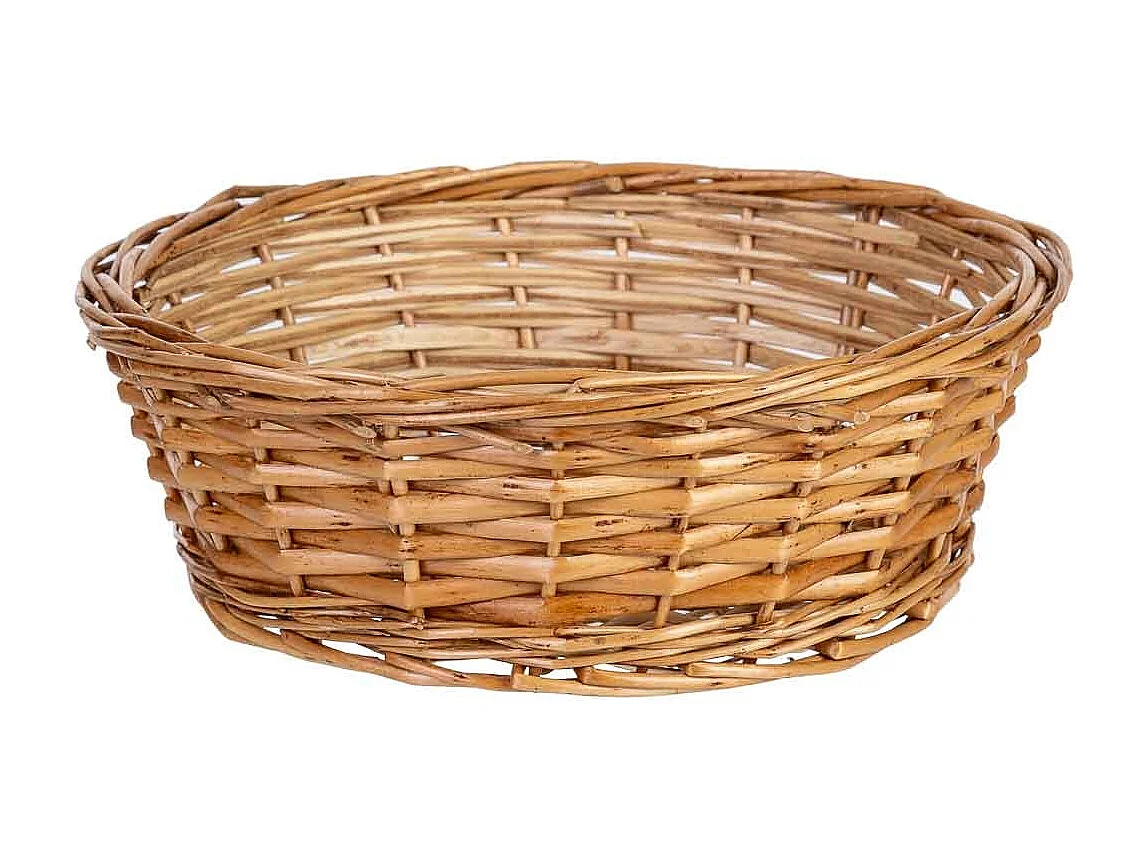 Panier rond en osier marron 24x24x7,5h cm