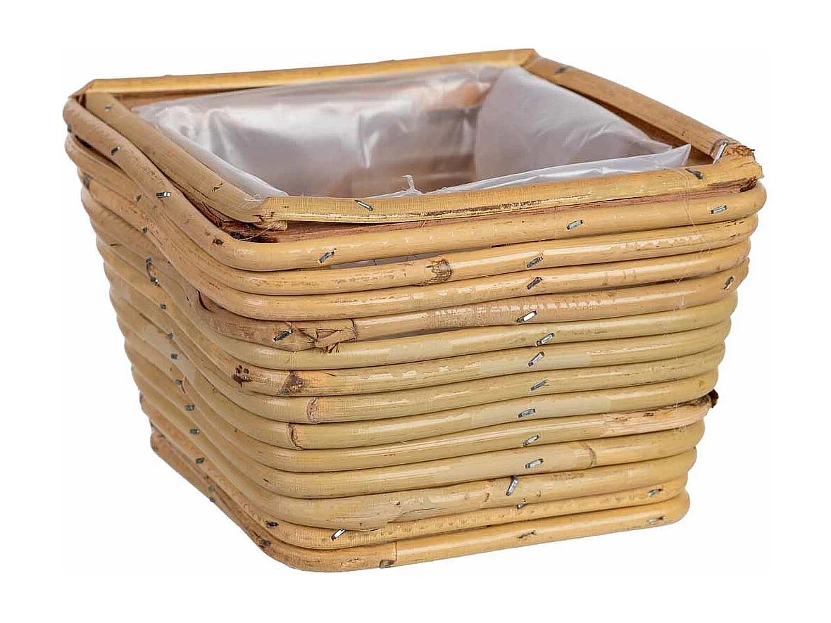 Cesto quadrado em bambu 15x15x10h cm