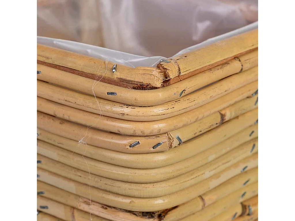 Cesto quadrado em bambu 15x15x10h cm