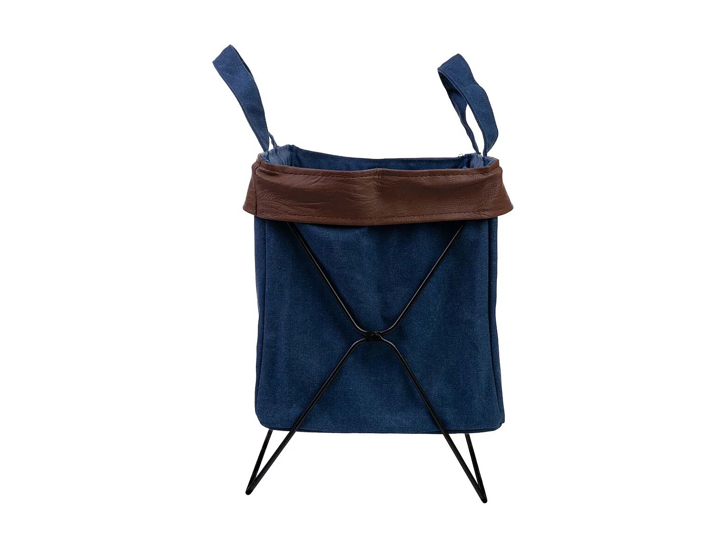 Cesto in metallo e tessuto 38x26x36h cm