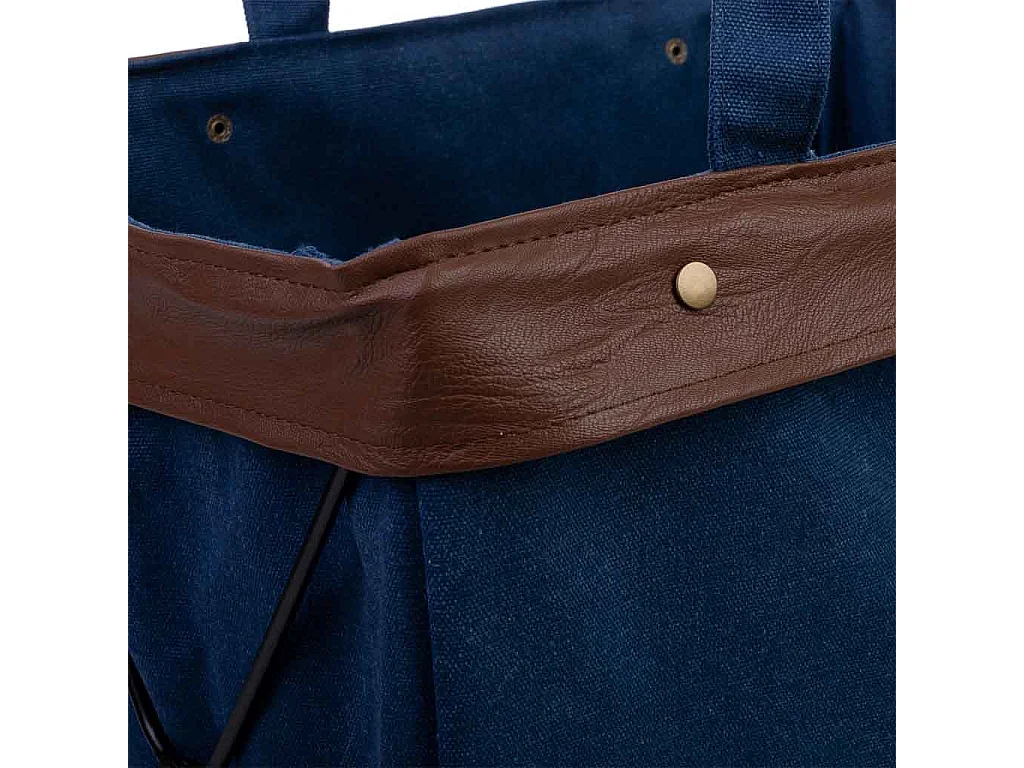 Cesto in metallo e tessuto 38x26x36h cm