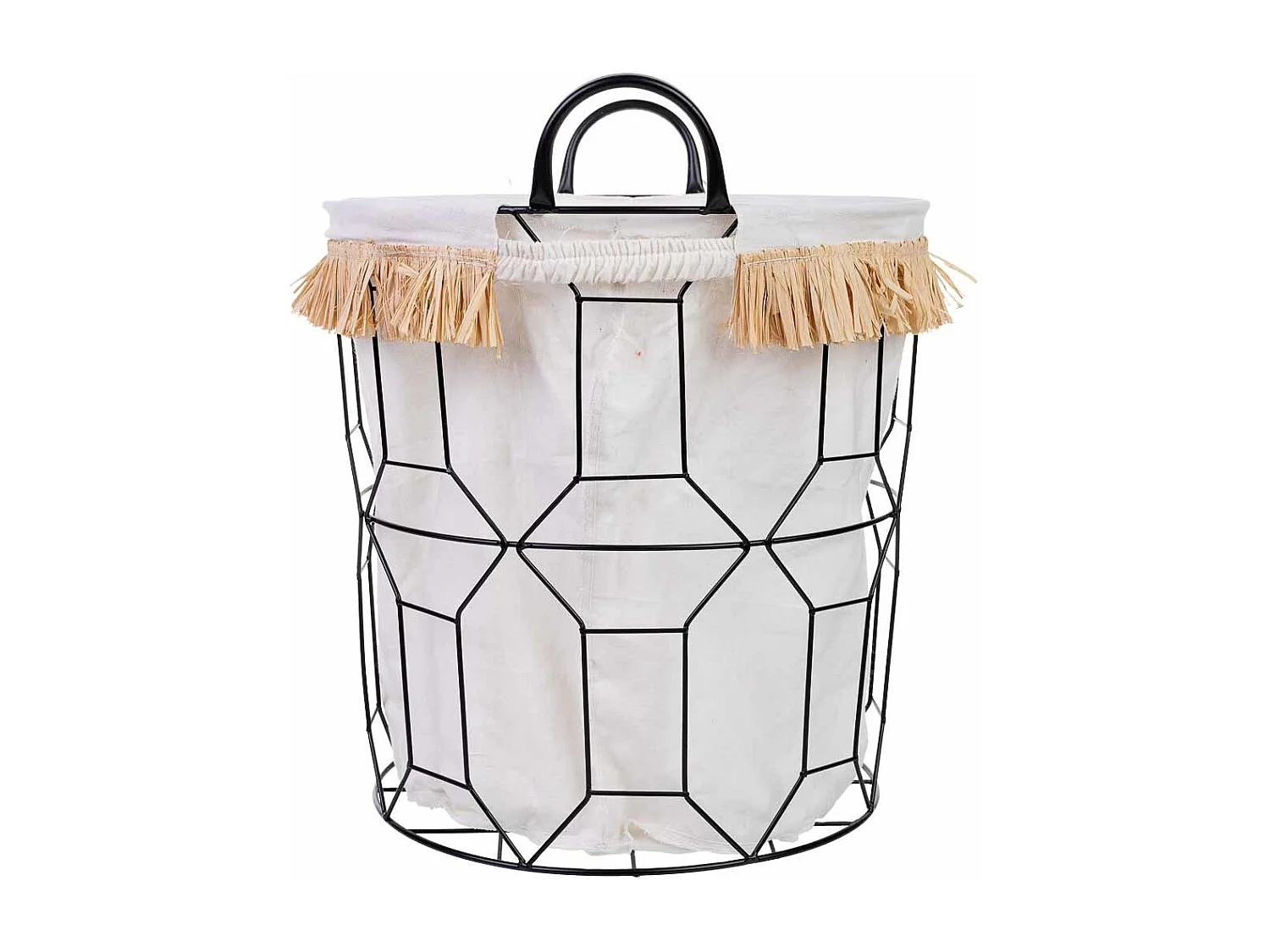 Metal and fabric storage basket