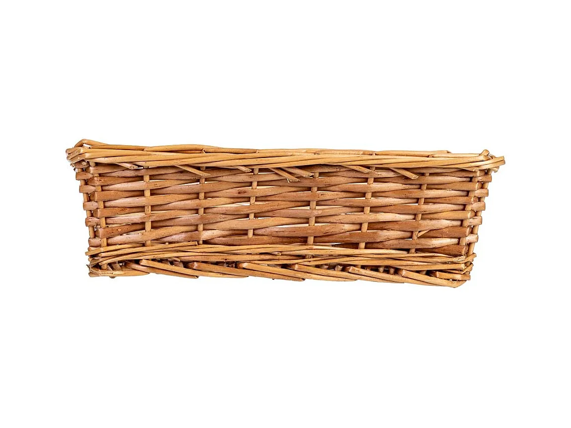 Panier rectangulaire en osier marron 31x23x8,5h cm