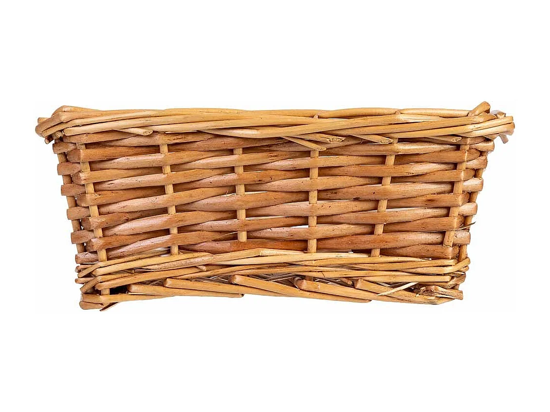 Panier rectangulaire en osier marron 31x23x8,5h cm