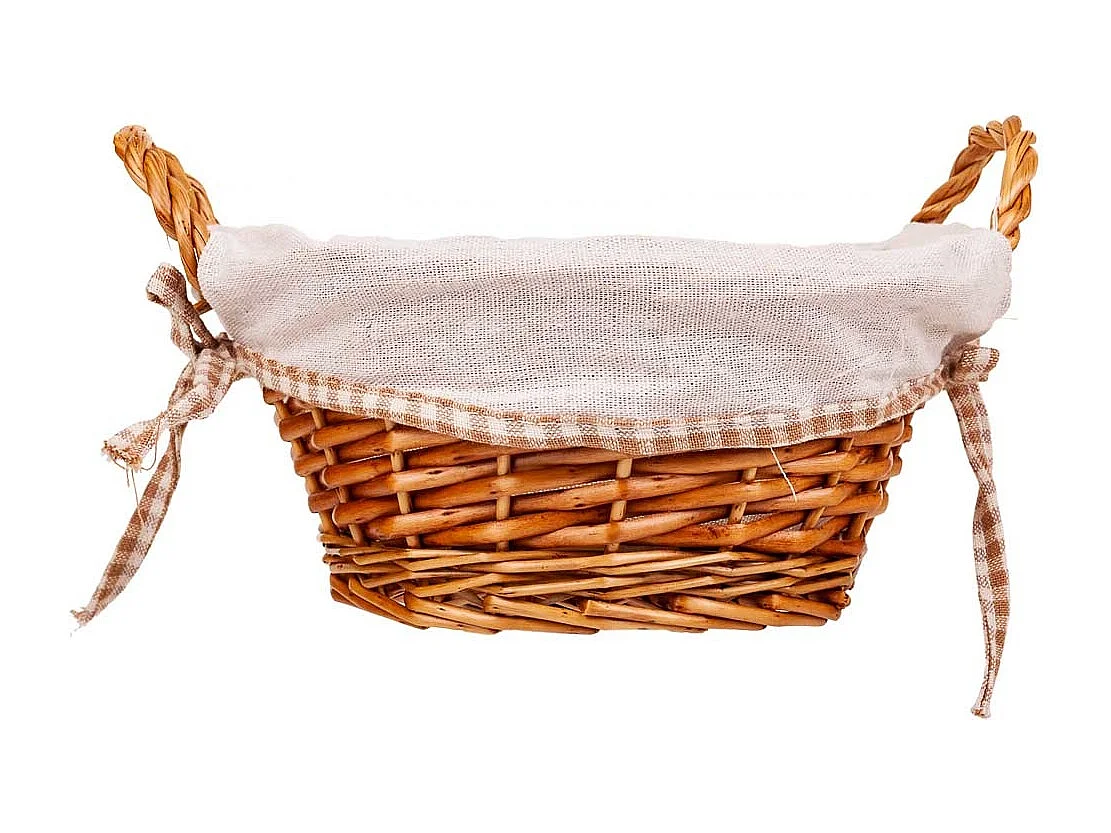 Corbeille à pain en osier doublée D23x11h cm