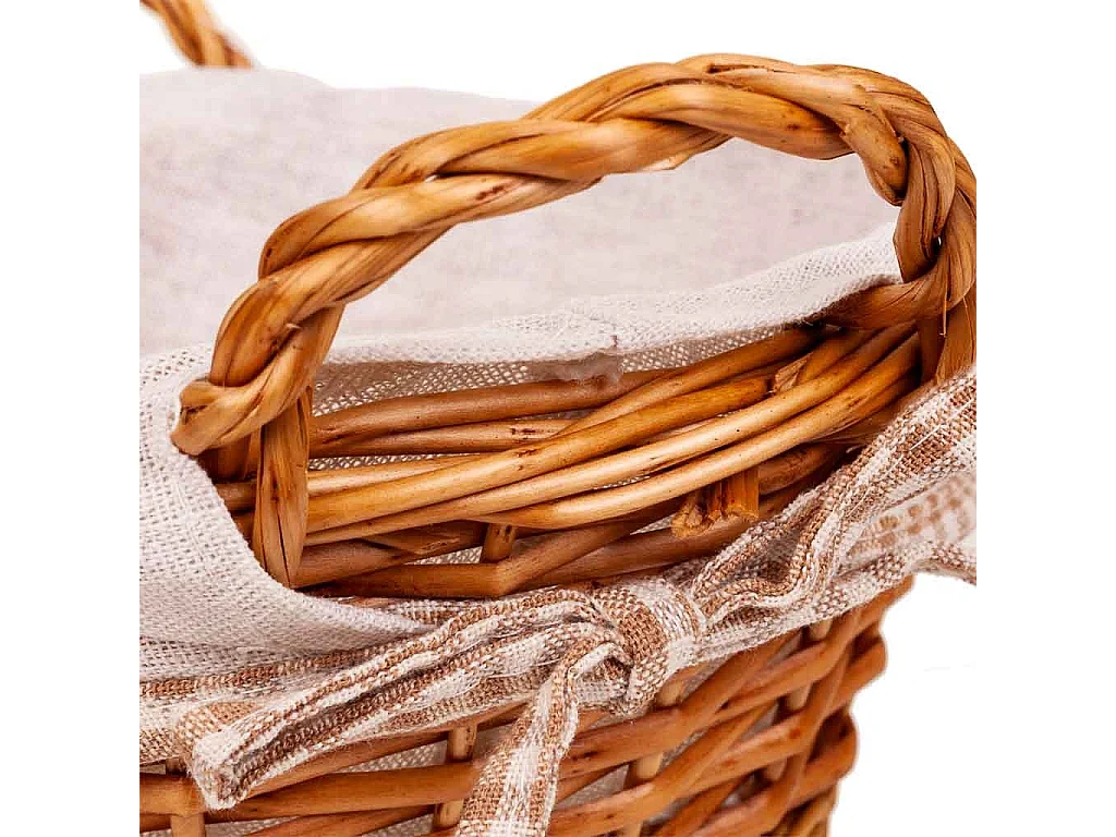 Cesta de pão de vime forrada D23x11h cm