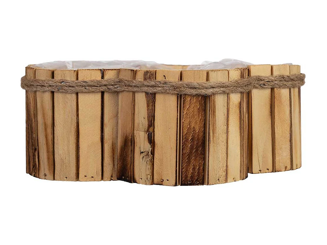 Panier en bois en forme de fleur 26x26x10h cm