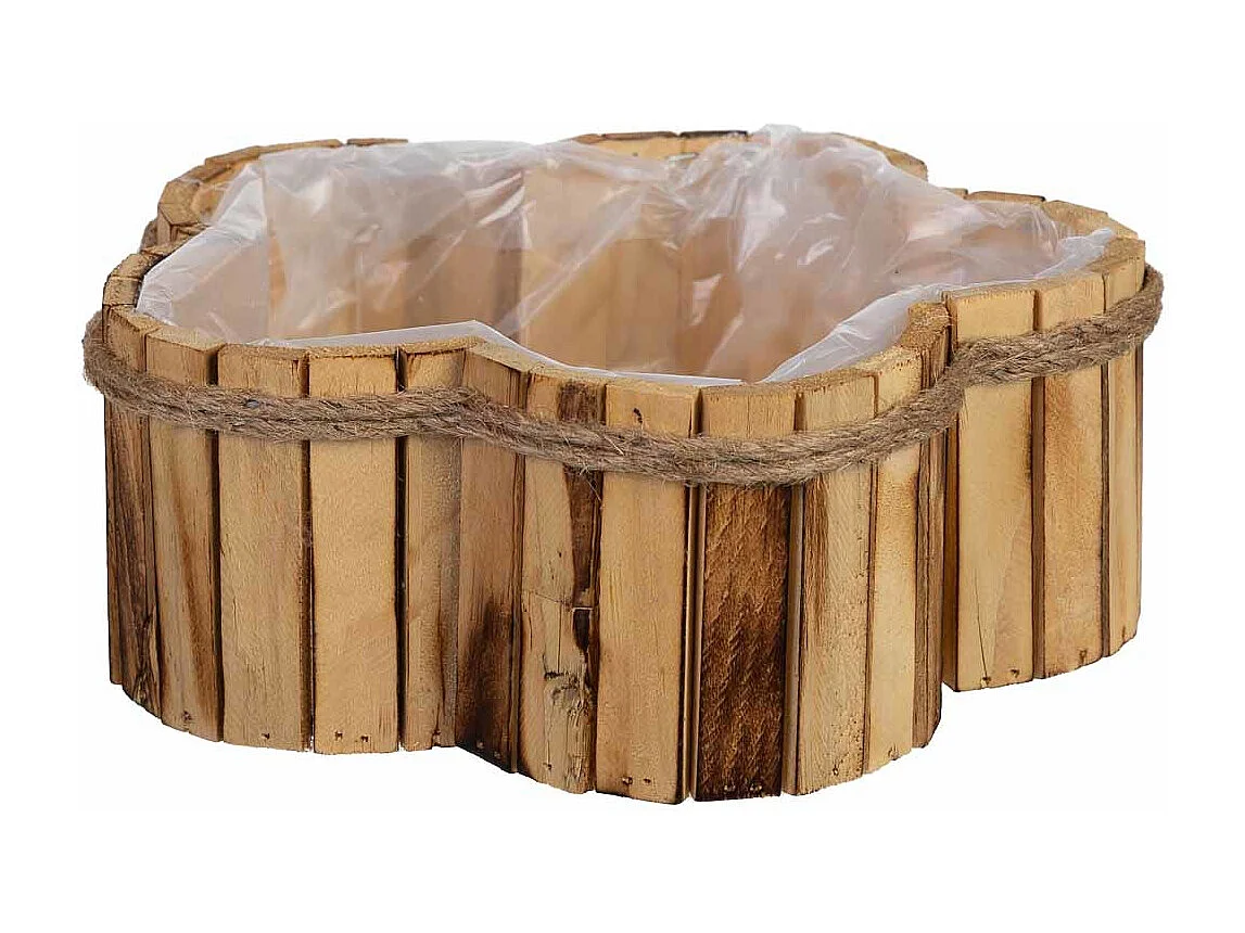 Panier en bois en forme de fleur 26x26x10h cm