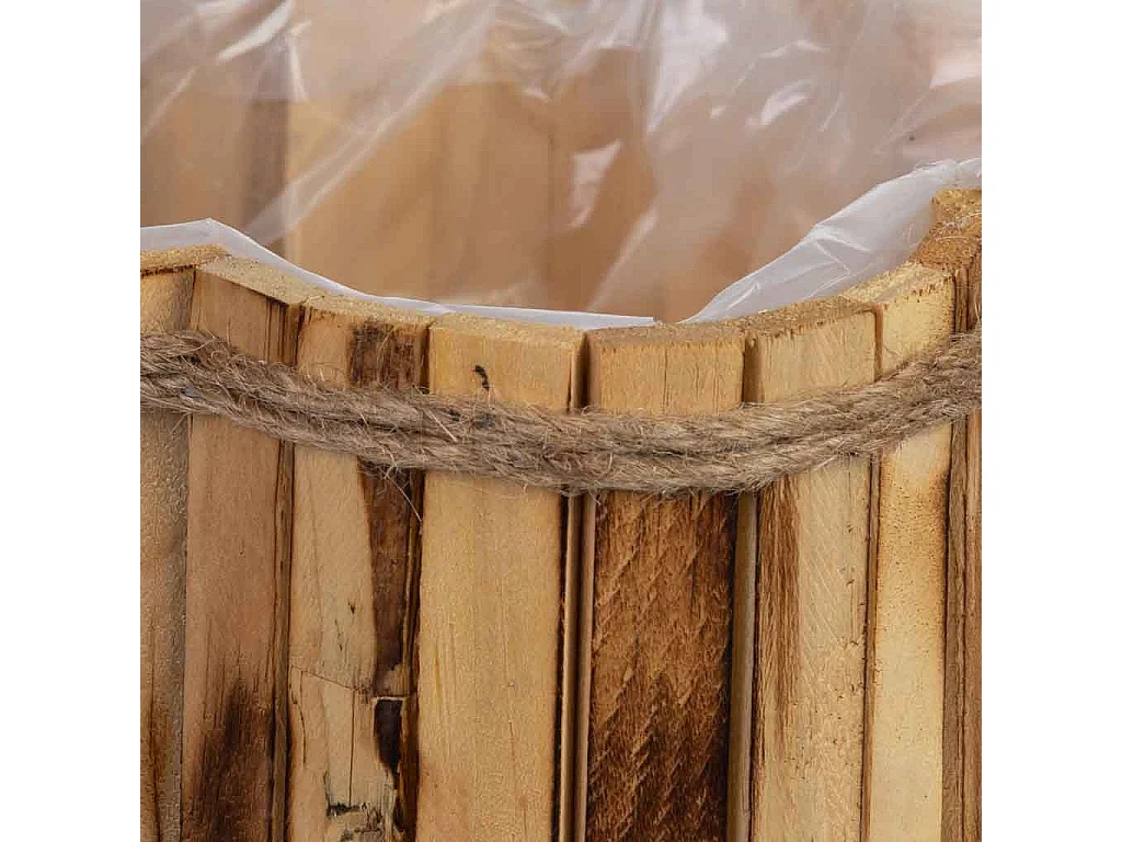 Panier en bois en forme de fleur 26x26x10h cm