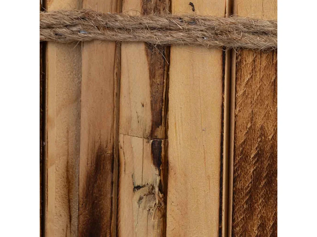 Cesto de madeira em forma de flor 26x26x10h cm