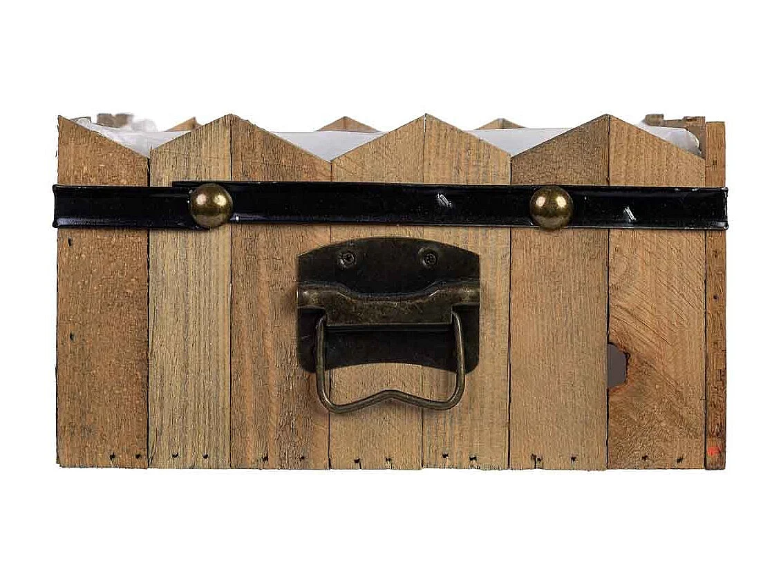 Cesto cuadrado de madera azul 24x24x11/12.5h cm