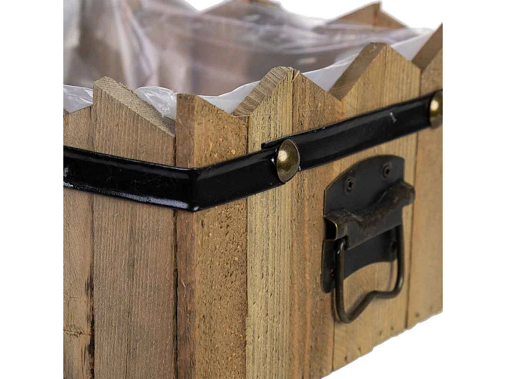 Cesto cuadrado de madera azul 24x24x11/12.5h cm