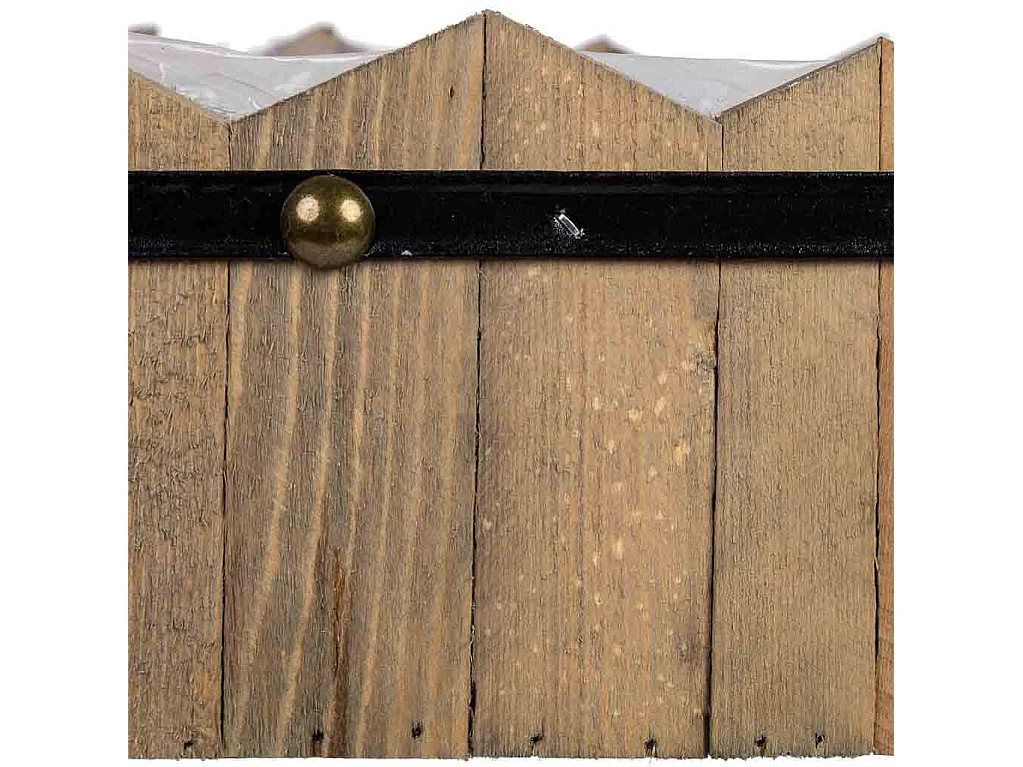 Cesto cuadrado de madera azul 24x24x11/12.5h cm