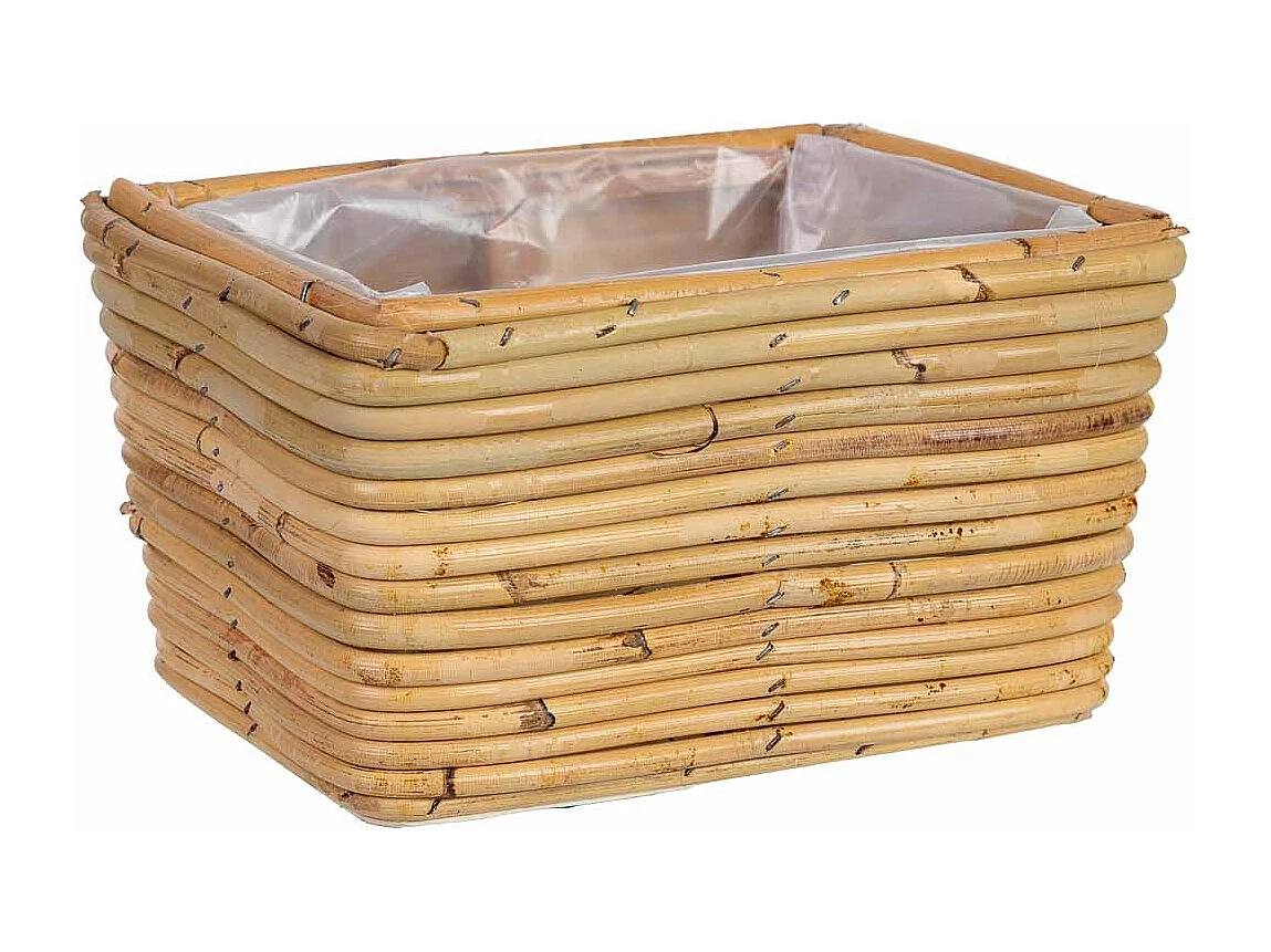 Cesto retangular em bambu 22x16x12h cm