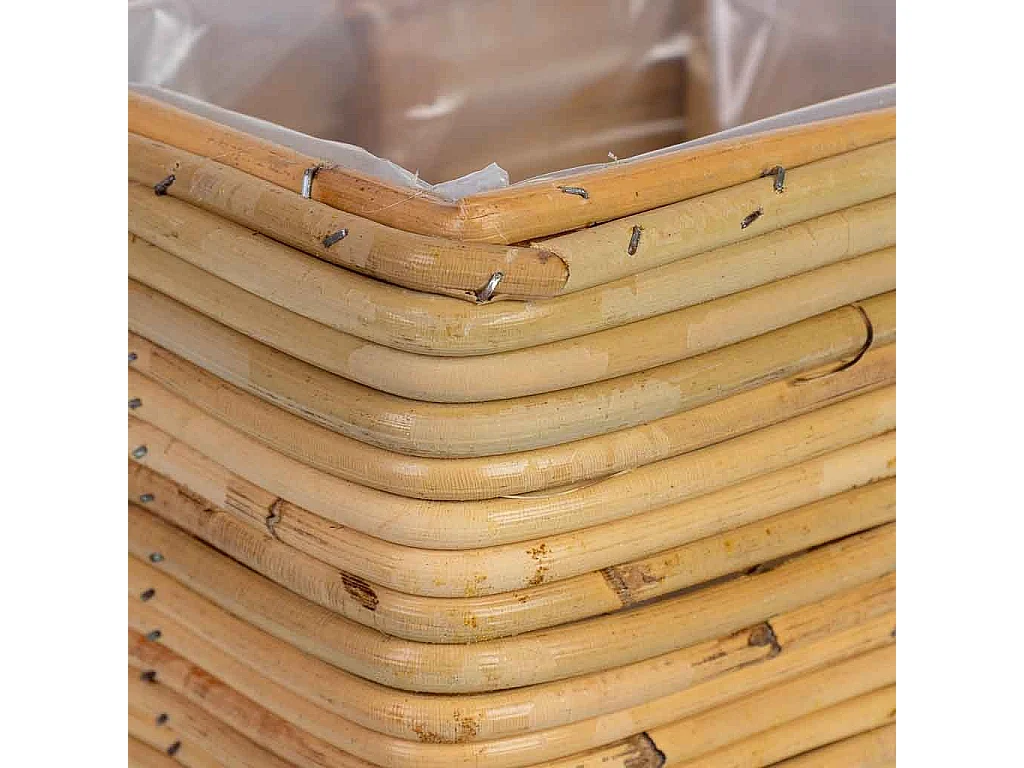 Cesto retangular em bambu 22x16x12h cm