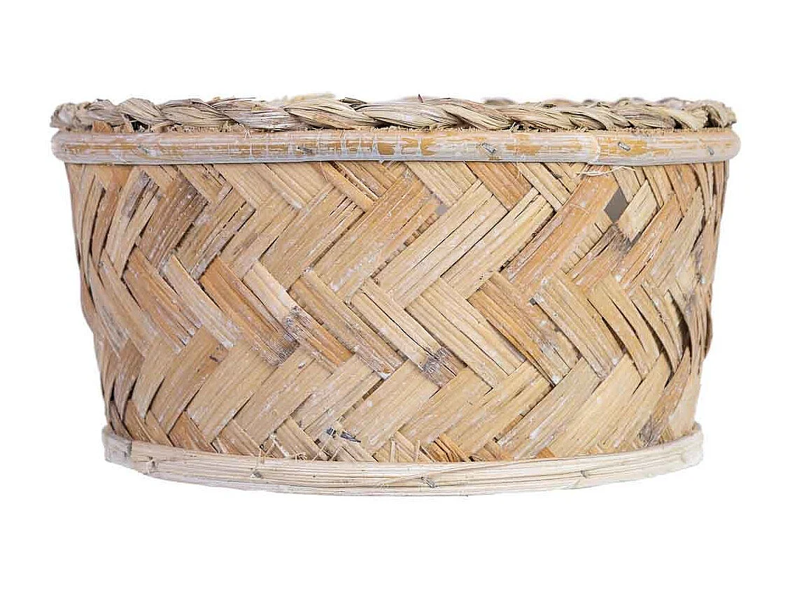 Panier rond marron 23x23x12h cm