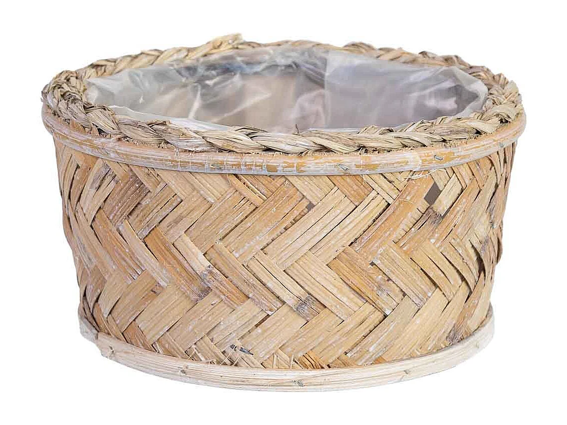 Panier rond marron 23x23x12h cm